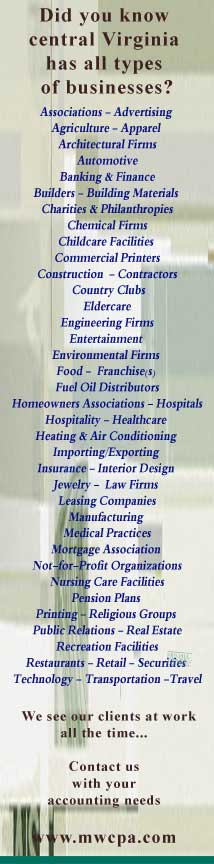 We provide accounting services to all types of industries in Virginia