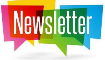 colorful dialog boxes that say newsletter